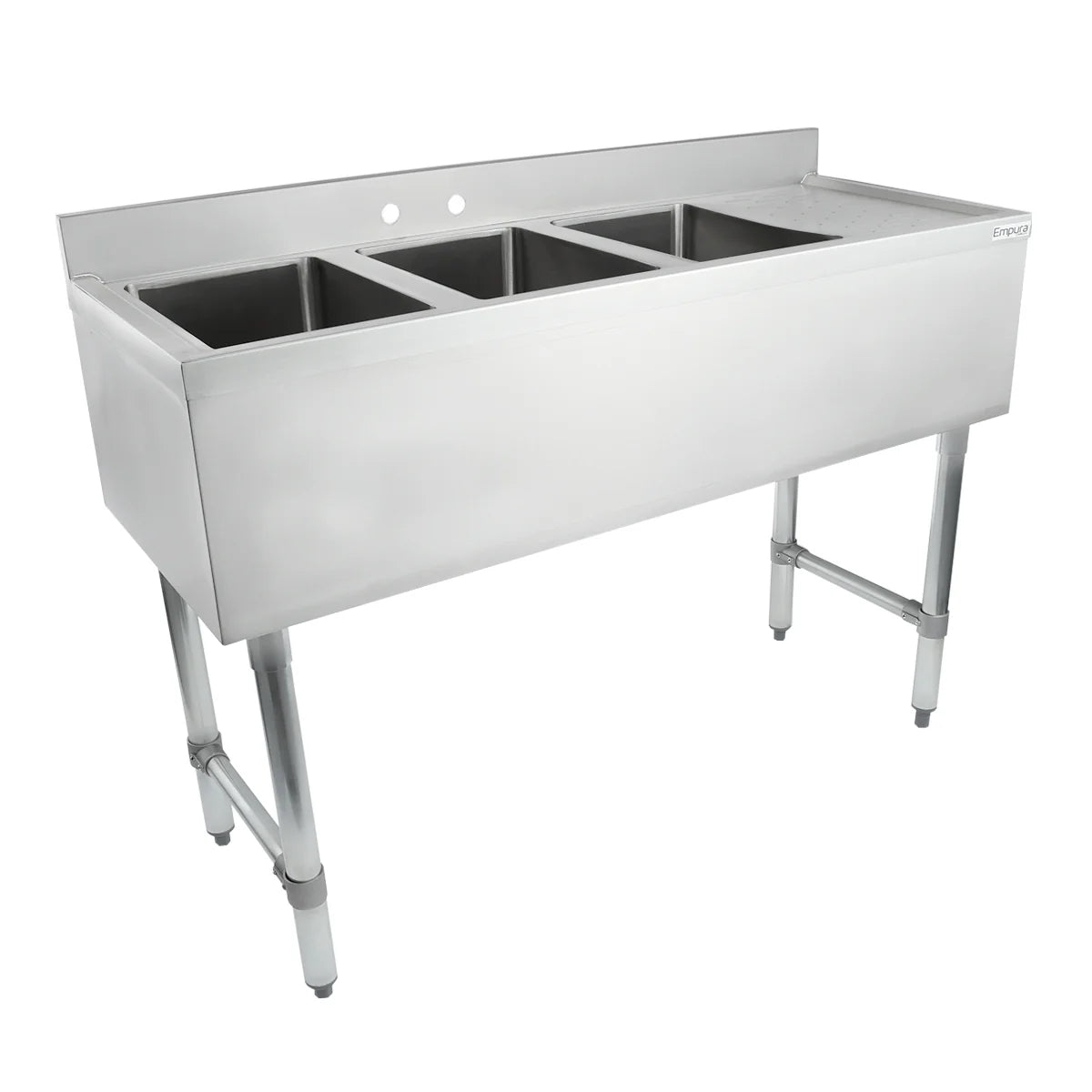 Empura Stainless EB3B101410R Underbar Sink (3) Bowls (10" X 14" X 10") 3 Compartment