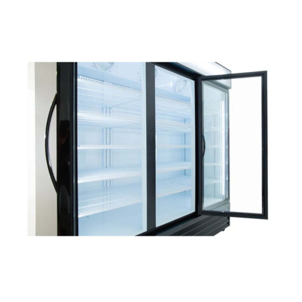 Empura Stainless EGM-78 Black Swing Glass Door Merchandiser Refrigerator With 1 Door 21.4"W