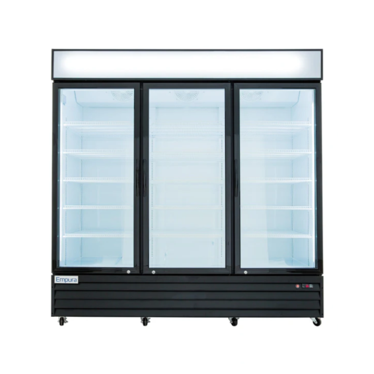 Empura Stainless EGM-78 Black Swing Glass Door Merchandiser Refrigerator With 1 Door 21.4"W