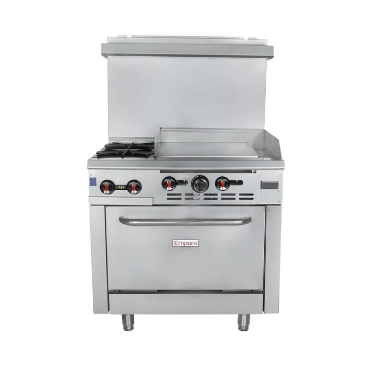 Empura Stainless EGR36-G24/NAT Empura Natural Gas 36" Wide Stainless Steel 2-Burner Gas Range With 24" Right Side Griddle And 1 Full Sized Standard Oven 135000 BTU