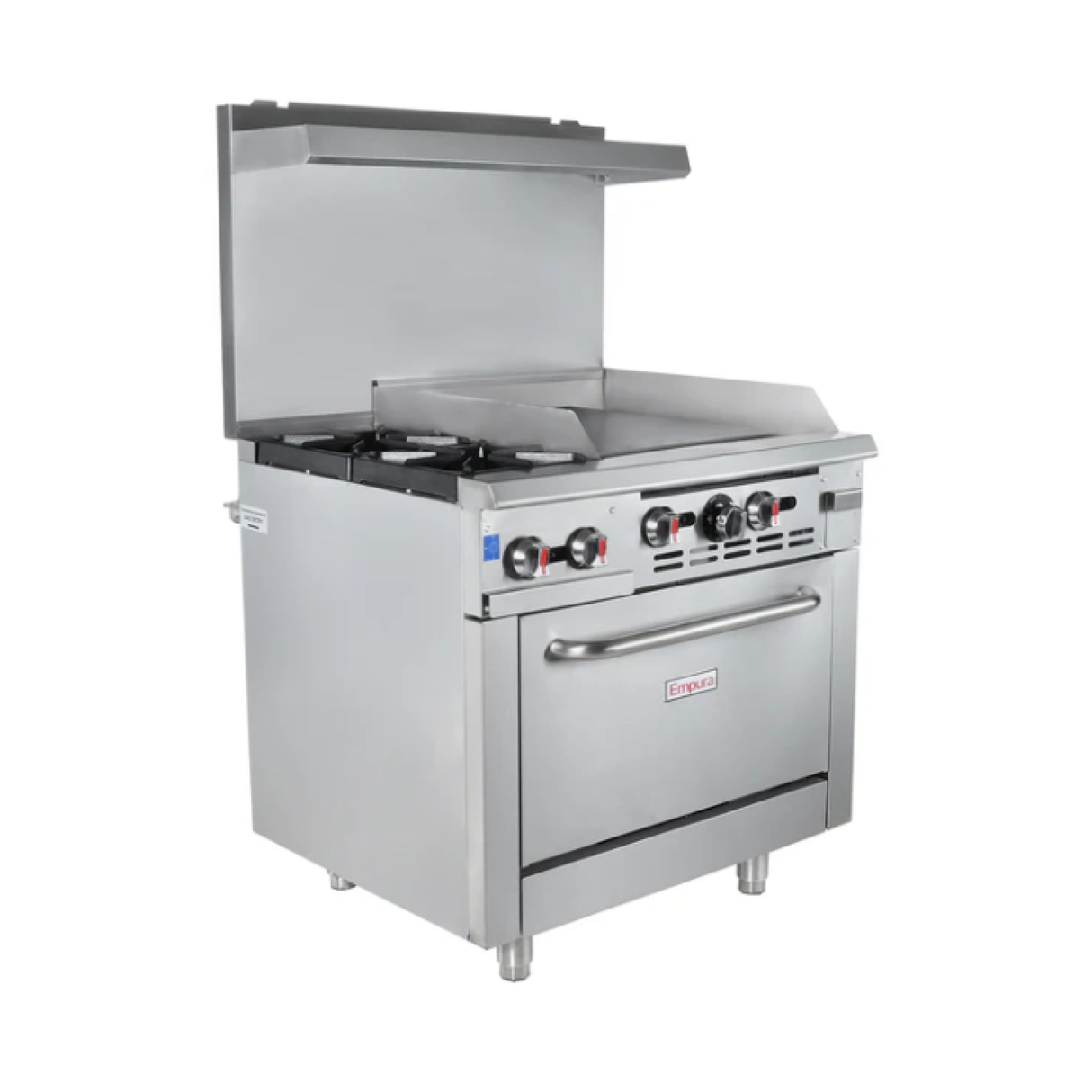 Empura Stainless EGR36-G24/NAT Empura Natural Gas 36" Wide Stainless Steel 2-Burner Gas Range With 24" Right Side Griddle And 1 Full Sized Standard Oven 135000 BTU