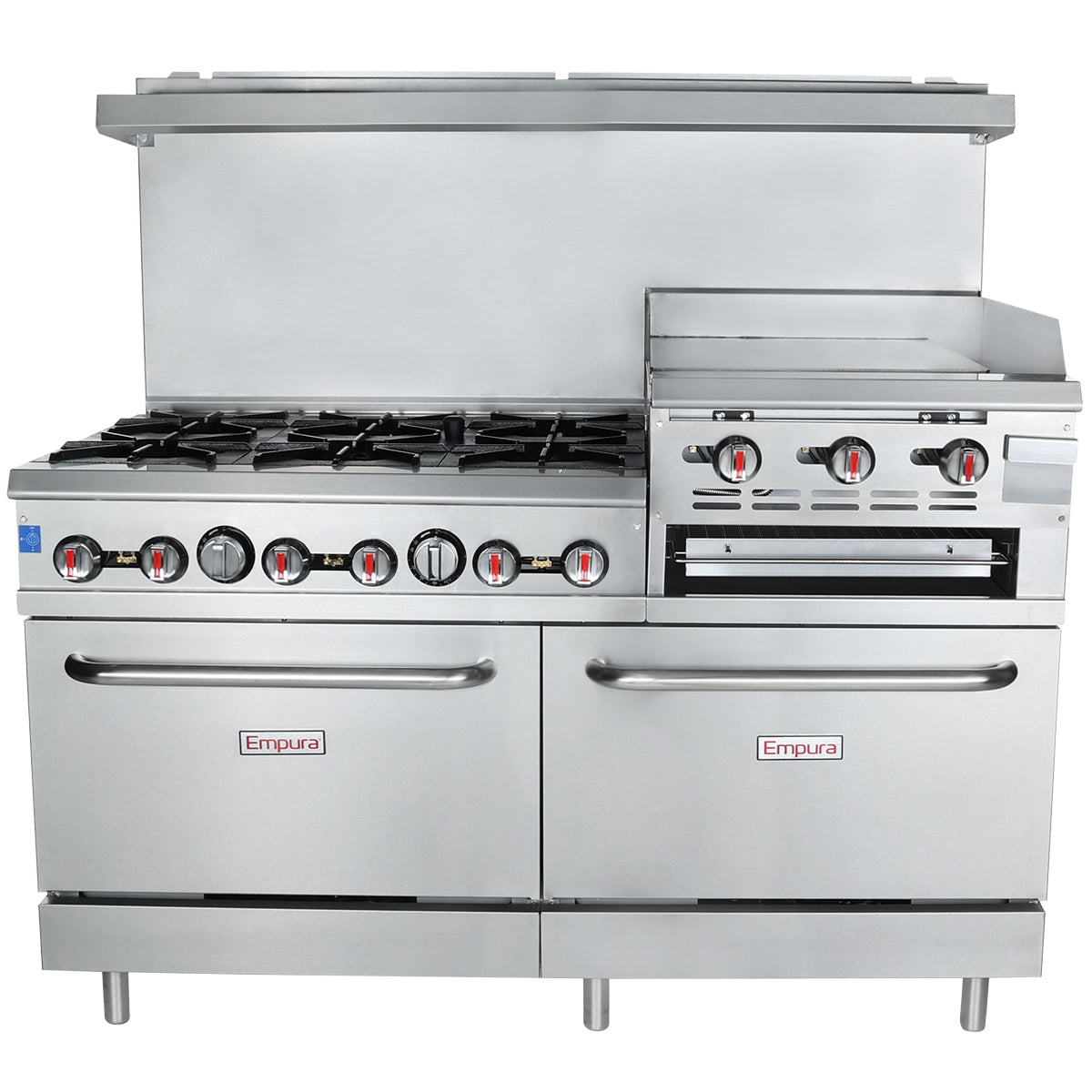 Empura Equipment EGR60-GS24_NAT Double Base Gas Range Natural Gas 60"W X 32-5/8"D X 60-1/8"H