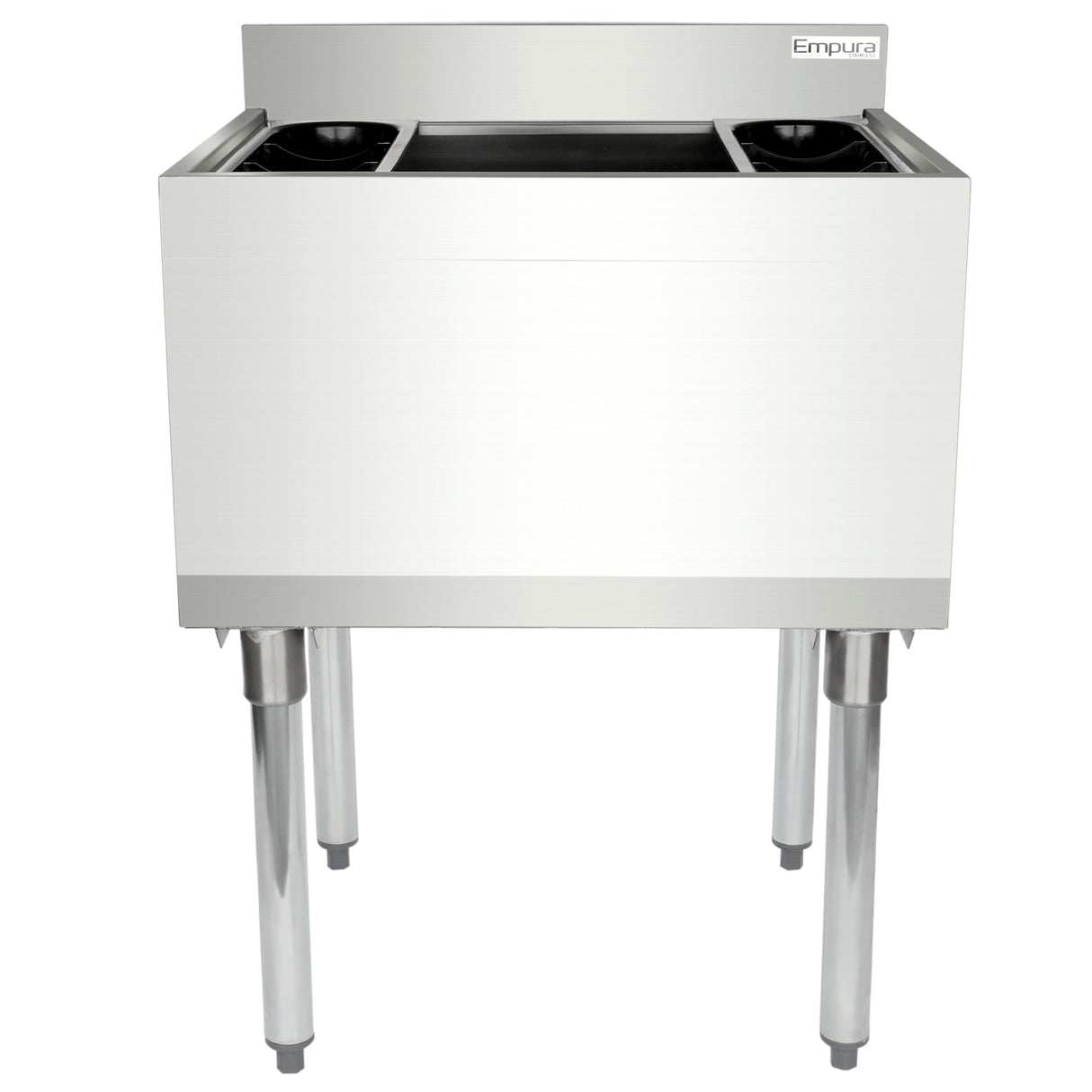 Empura Stainless EIB1824 Underbar Ice Bin 24"W X 18.5"D X 32.98"H 3" Backsplash