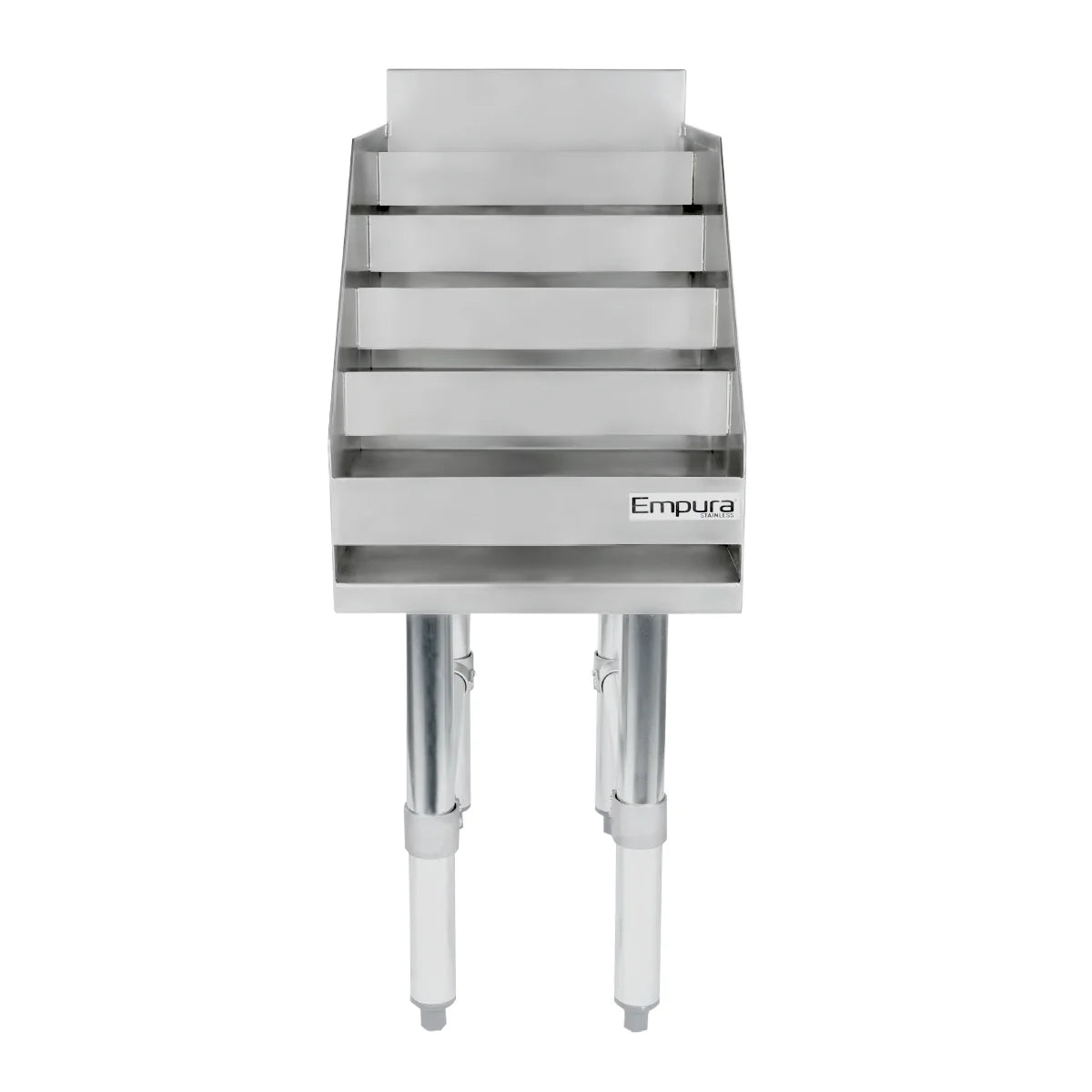 Empura Stainless ELS1223 Underbar Liquor Display Stand 12"W X 23"D X 33"H 18 Gauge 304 Ss Bottom/back/sides/hat Channel And Steps