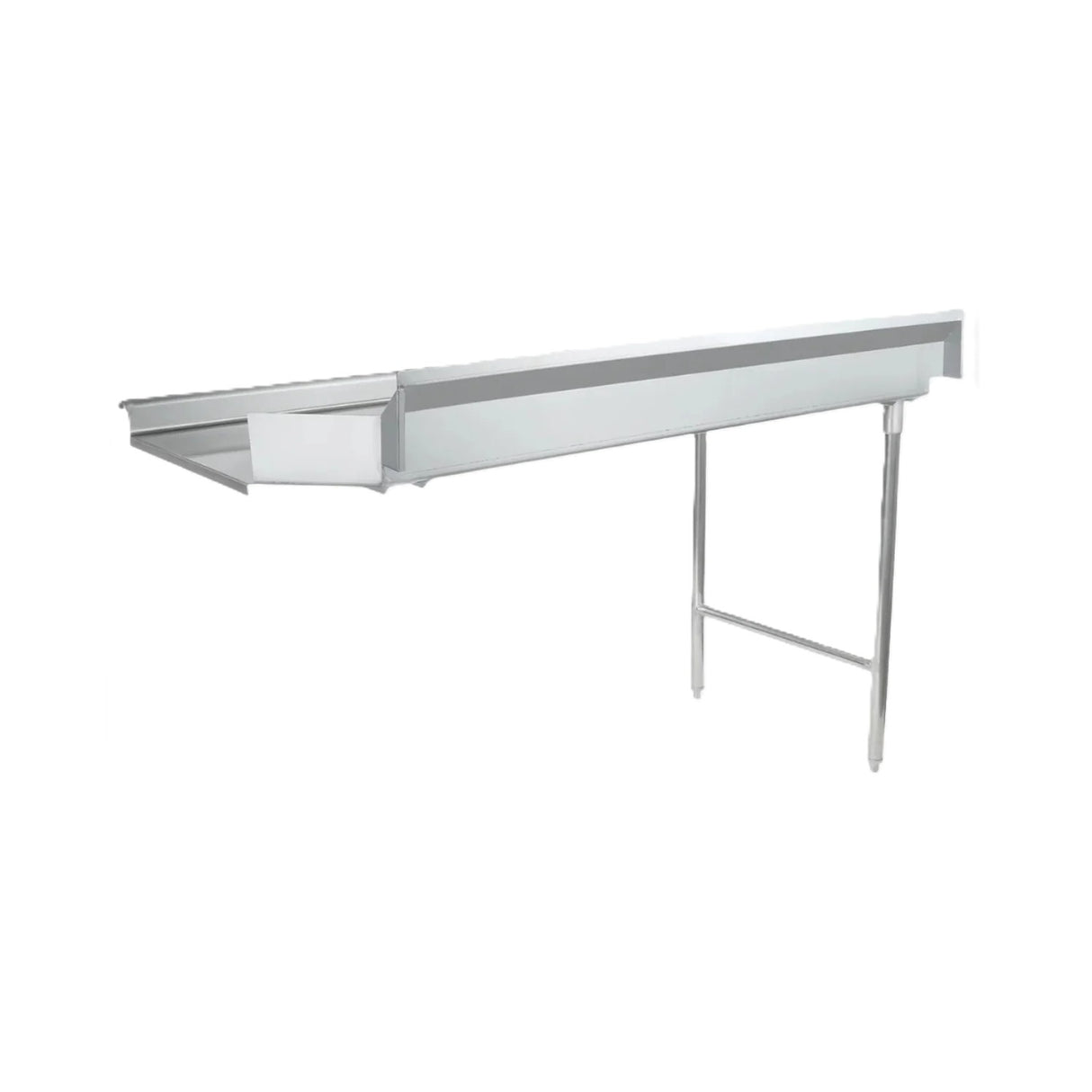 Empura Stainless E-SDT-60L Stainless Steel Soiled Dish Table Left Side 60"W X 30"D X 43.75"H