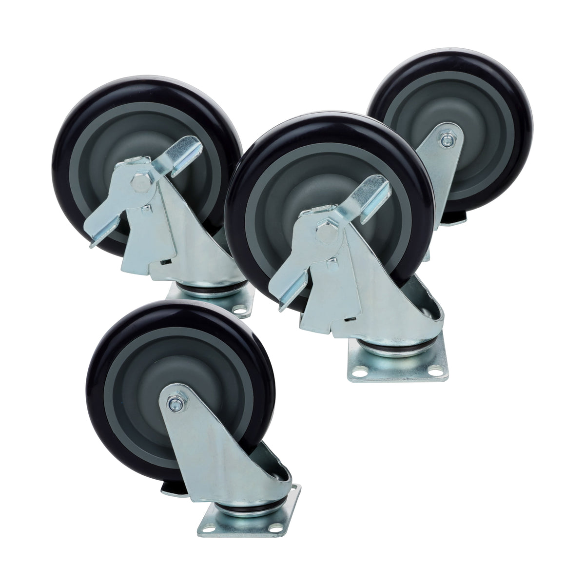 Empura Parts E-113S Caster Set Plate Mount 6" Overall Height