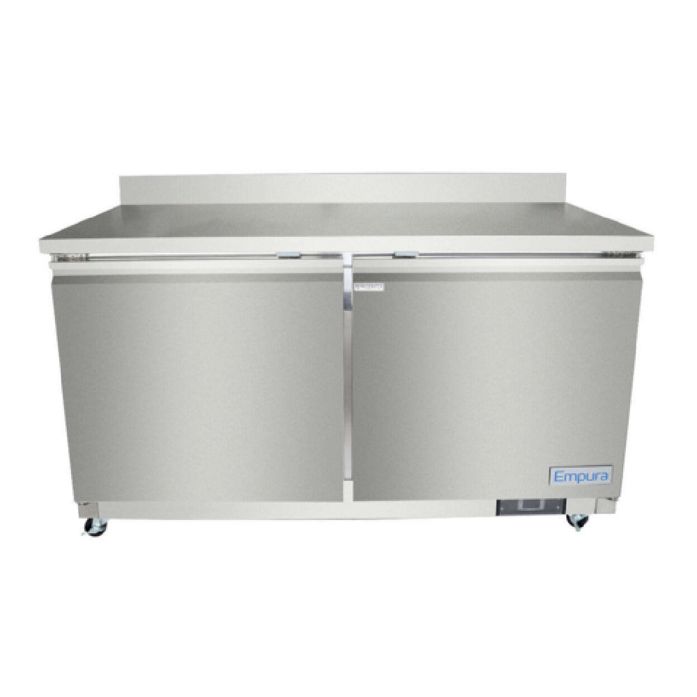 Empura E-KUC60W - Undercounter Reach-In Refrigerator, Work Top, 2 Swing Solid Doors