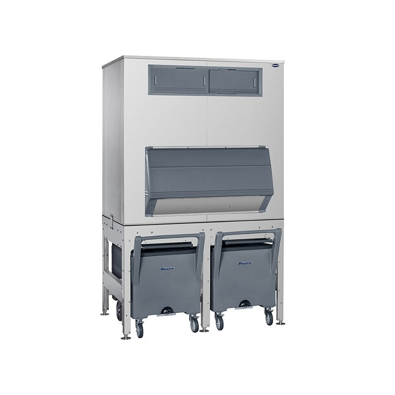 Follett ITS2250SG-60 ITS Ice Storage And Transport System Elevated Gravity Dispense Bin With (2) SmartCART 240 Ice Carts