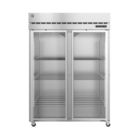 Commercial stainless steel refrigerator with glass doors from Hoshizaki Steelheart Series