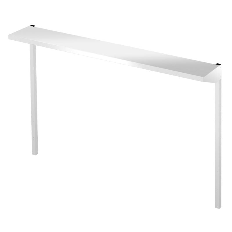 White metal desk leg frame with horizontal support beam for Hoshizaki single overshelf