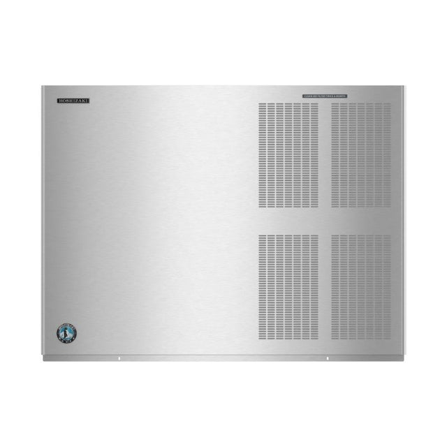 Stainless steel commercial ice maker with ventilation panels in Hoshizaki Tamper Proof Kit