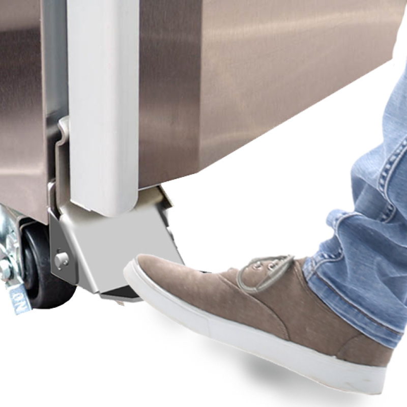 Foot-operated door foot pedal attachment for Hoshizaki HS-5379 right-hand hinge door