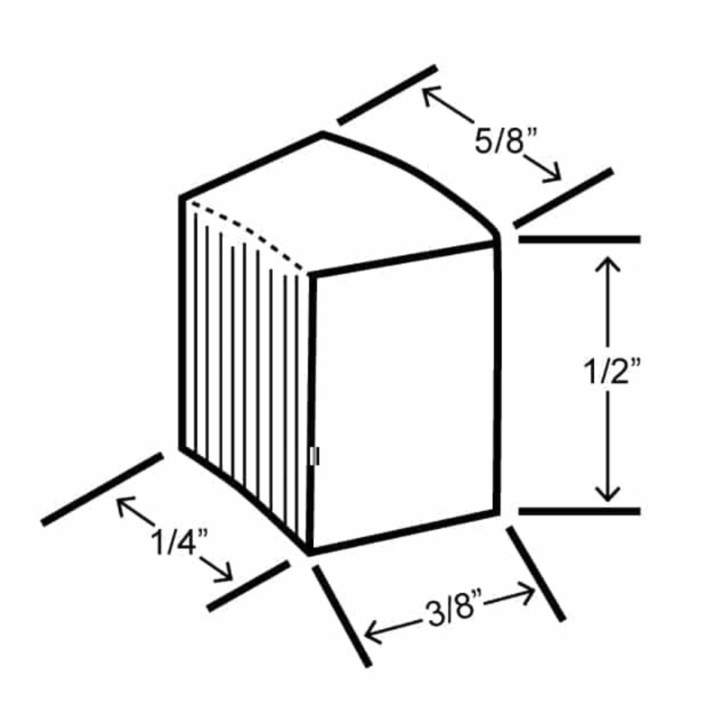 Technical drawing of a notched rectangular block for Hoshizaki DCM-271BAH Ice Maker and Water Dispenser