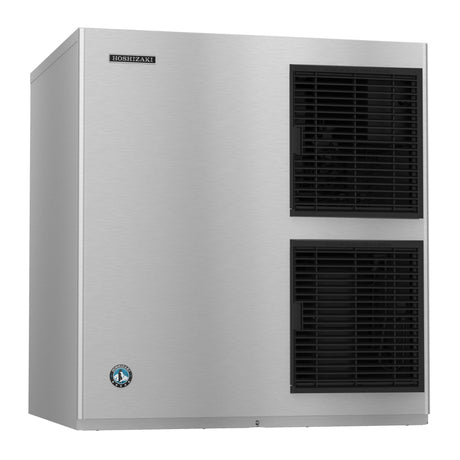 Stainless steel commercial ice maker KM-901MAJ with dual black ventilation panels