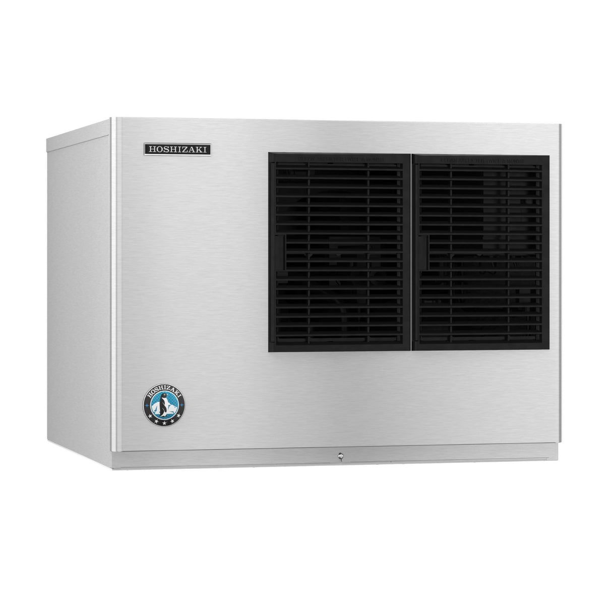 Stainless steel commercial ice maker KML-325MAJ with black ventilation panels