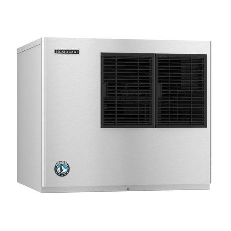 Stainless steel ice maker with black ventilation panels, Hoshizaki KML-700MAJ cube style