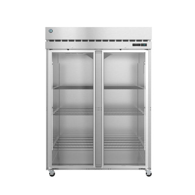 Stainless steel Steelheart Series Refrigerator with glass doors and adjustable shelving