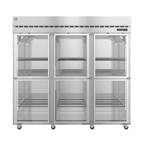 Commercial stainless steel Hoshizaki Steelheart Series Refrigerator with six glass doors