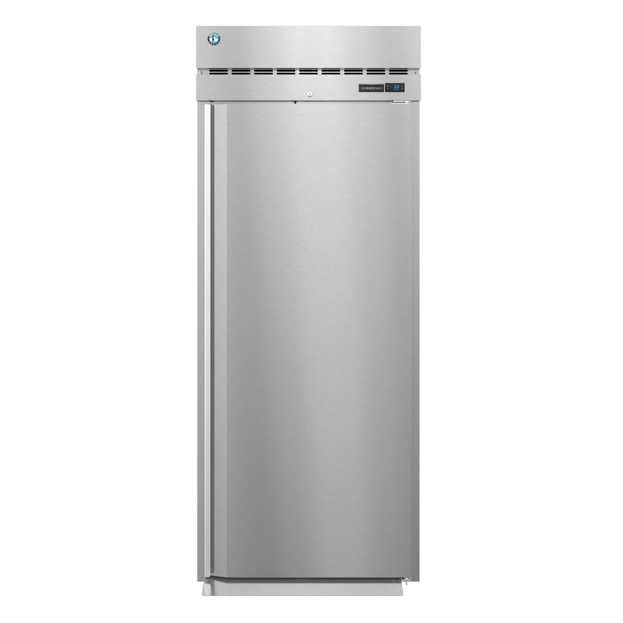 Stainless steel upright Hoshizaki Steelheart Series Refrigerator with a single door