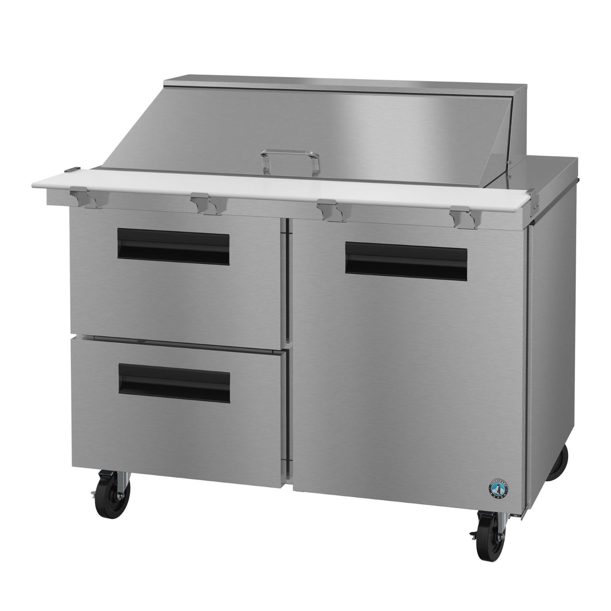 Stainless steel commercial refrigerated prep table from Hoshizaki Steelheart Series Mega
