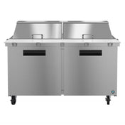 Stainless steel commercial refrigerated prep table on wheels from Hoshizaki Steelheart Series Mega