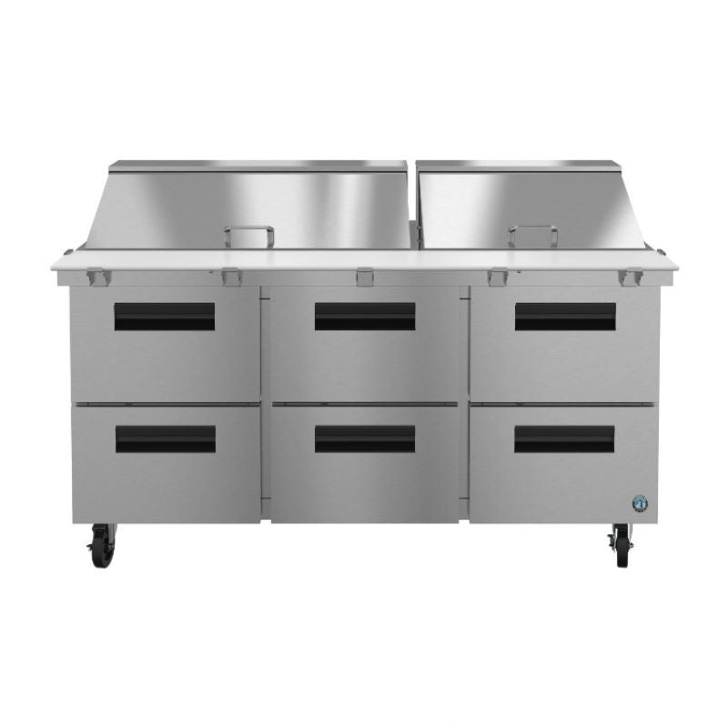 Stainless Steel Commercial Refrigerator with Six Drawers from Hoshizaki Steelheart Series Mega