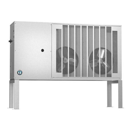 Commercial ice maker with vented metal housing on legs, Hoshizaki SRK-20J Remote Condenser