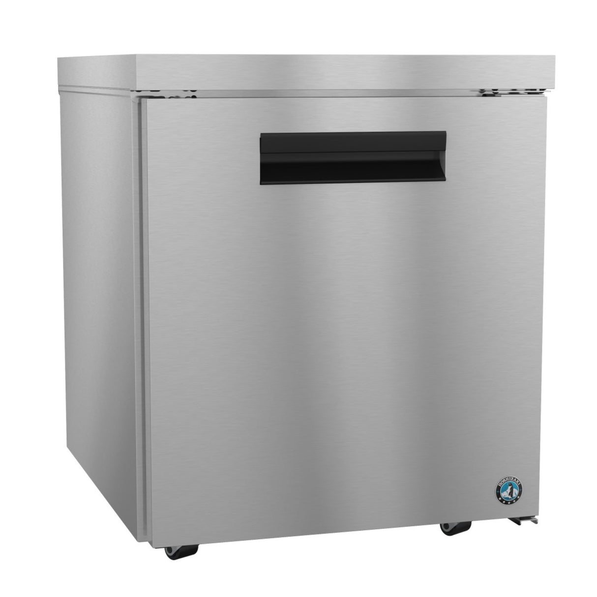 Stainless steel Hoshizaki UF27A Steelheart Series Undercounter Freezer with black vent