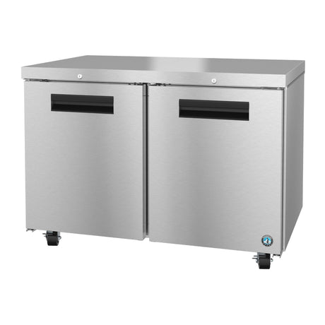 Stainless steel two-door undercounter freezer on wheels, Steelheart Series Undercounter model