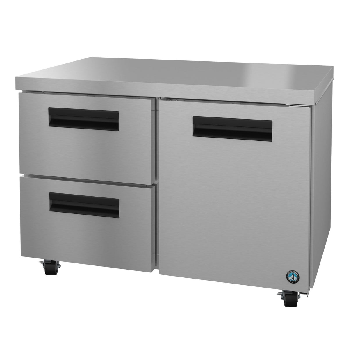 Stainless steel Hoshizaki Steelheart Series Undercounter Refrigerator with drawers and door