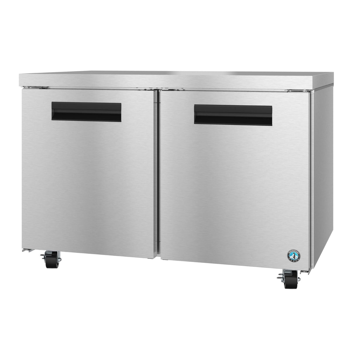 Stainless steel UR48B Steelheart Series Undercounter Refrigerator on wheels for commercial use