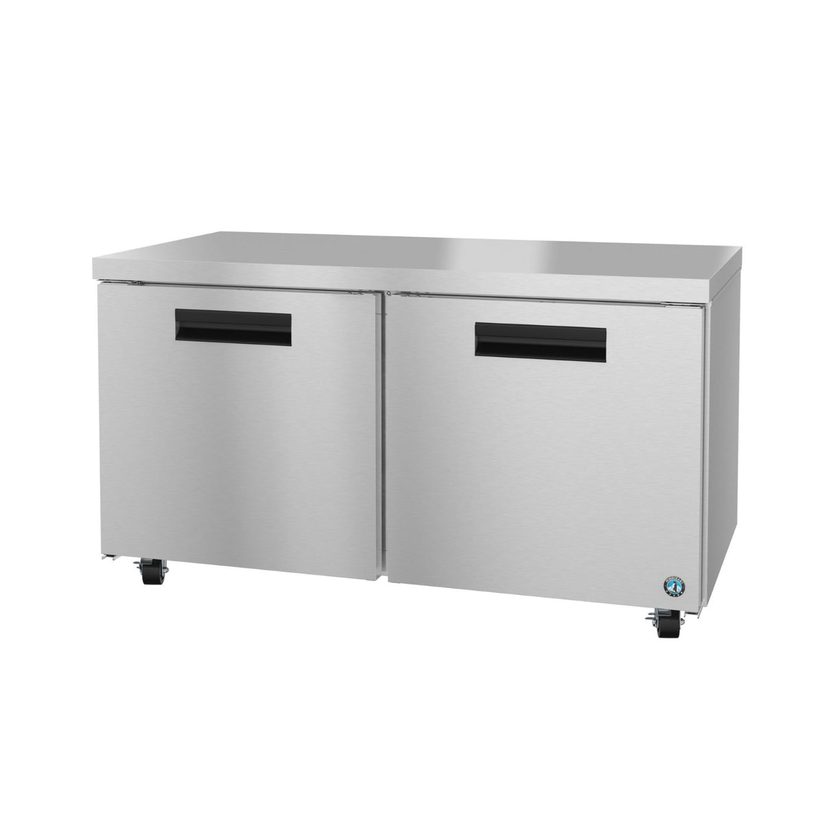 Hoshizaki UR60B Steelheart Series Undercounter Refrigerator with two doors on wheels