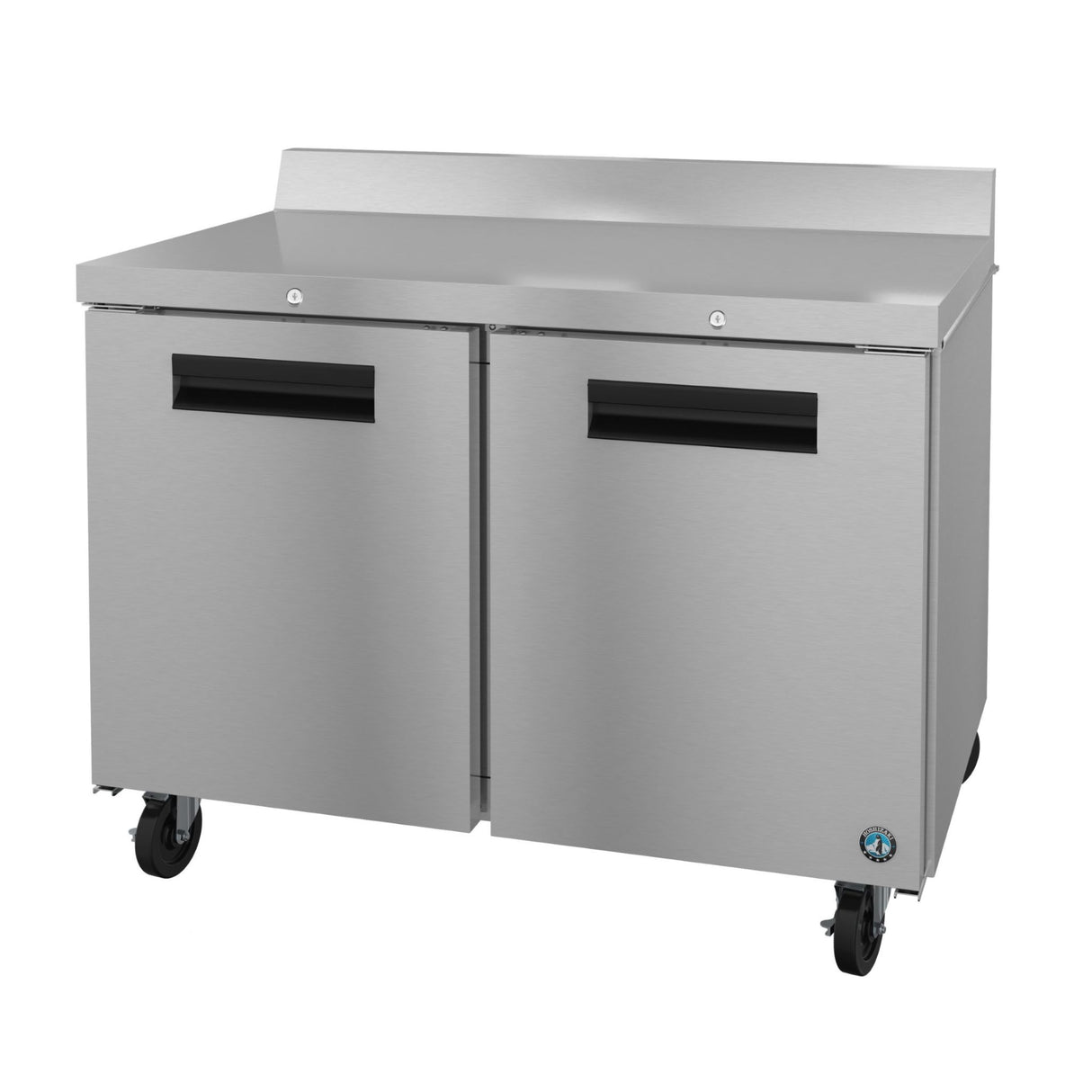 Stainless steel commercial worktop refrigerator on wheels, Hoshizaki Steelheart Series