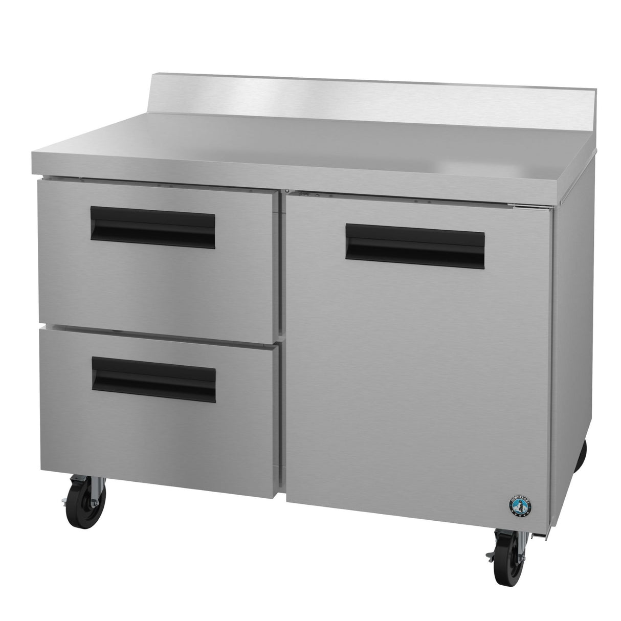 Stainless Steel Hoshizaki Steelheart Series Worktop Refrigerator with drawers and wheels