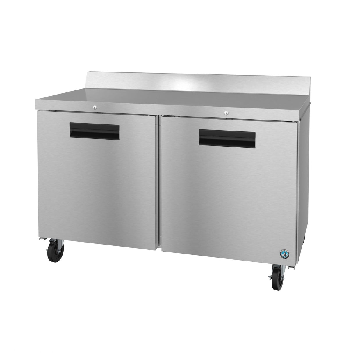 Stainless steel commercial worktop refrigerator on wheels from Hoshizaki Steelheart Series
