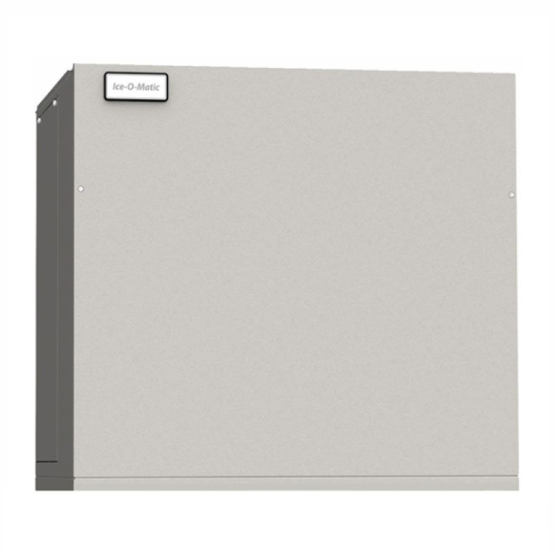 Ice-O-Matic GEM2006W Pearl Ice Maker producing chewable ice crystals with gray exterior