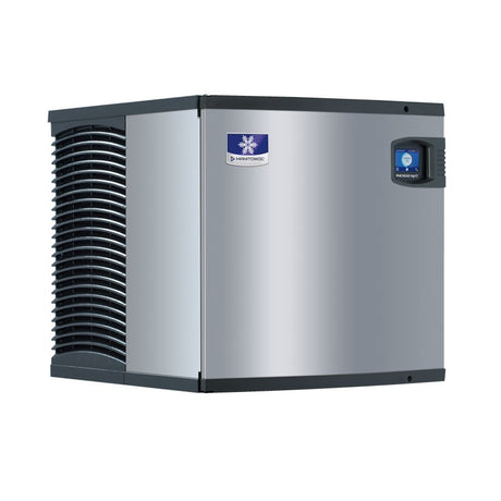 Stainless steel Manitowoc IDT0420A Series Ice Maker with black vented sides