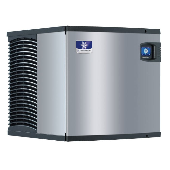 Stainless steel Manitowoc IRT0620A Series Ice Maker featuring black vents on the side