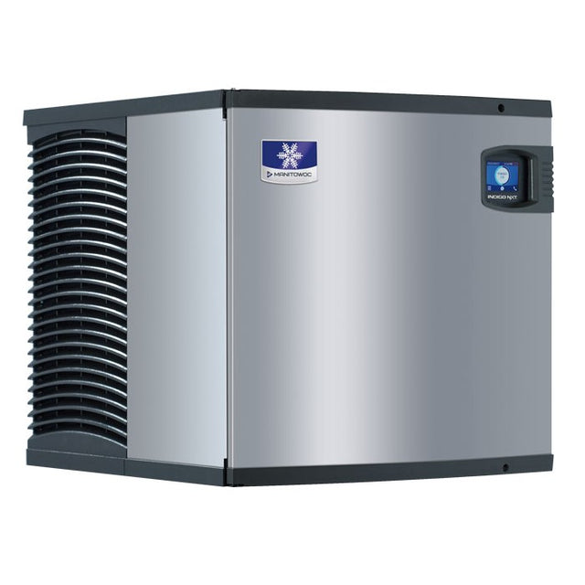 Stainless steel Manitowoc IRT0620A Series Ice Maker featuring black vents on the side