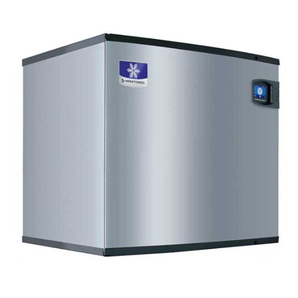 Stainless steel Manitowoc IYT1830C QuietQube Ice Maker with snowflake logo