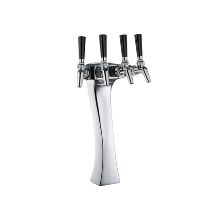 Perlick 69526W-4P Panther Style Wine Dispensing Kit -(4) Faucets Chrome (304 Stainless Steel Dispensing Heads & Faucets Drainer 304 Stainless Steel Keg Couplers Air Distributors 304 Stainless Steel Wine Line Connectors Air Hose Air Distributor Co