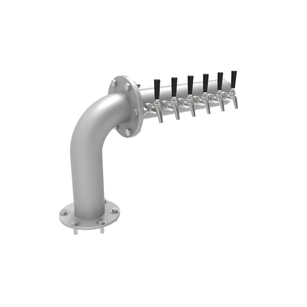 Perlick BPL-8R L-Shaped Brew Pipe Draft Beer Tower Beer Leads Right Accommodates (8) Faucets (faucets Sold Separately)