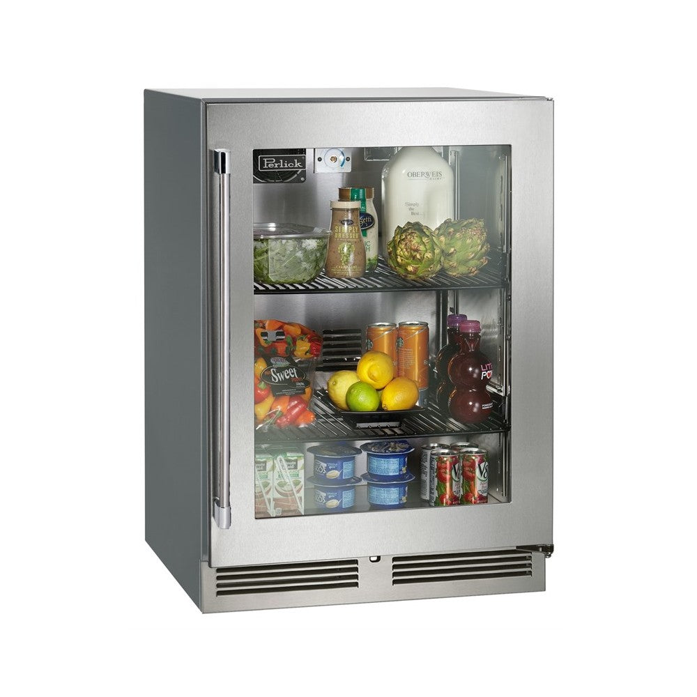 Perlick HC24RS-SG-STK (QuickShip) Undercounter Refrigerator 23-7/8"W X 24"D Self-contained Refrigeration