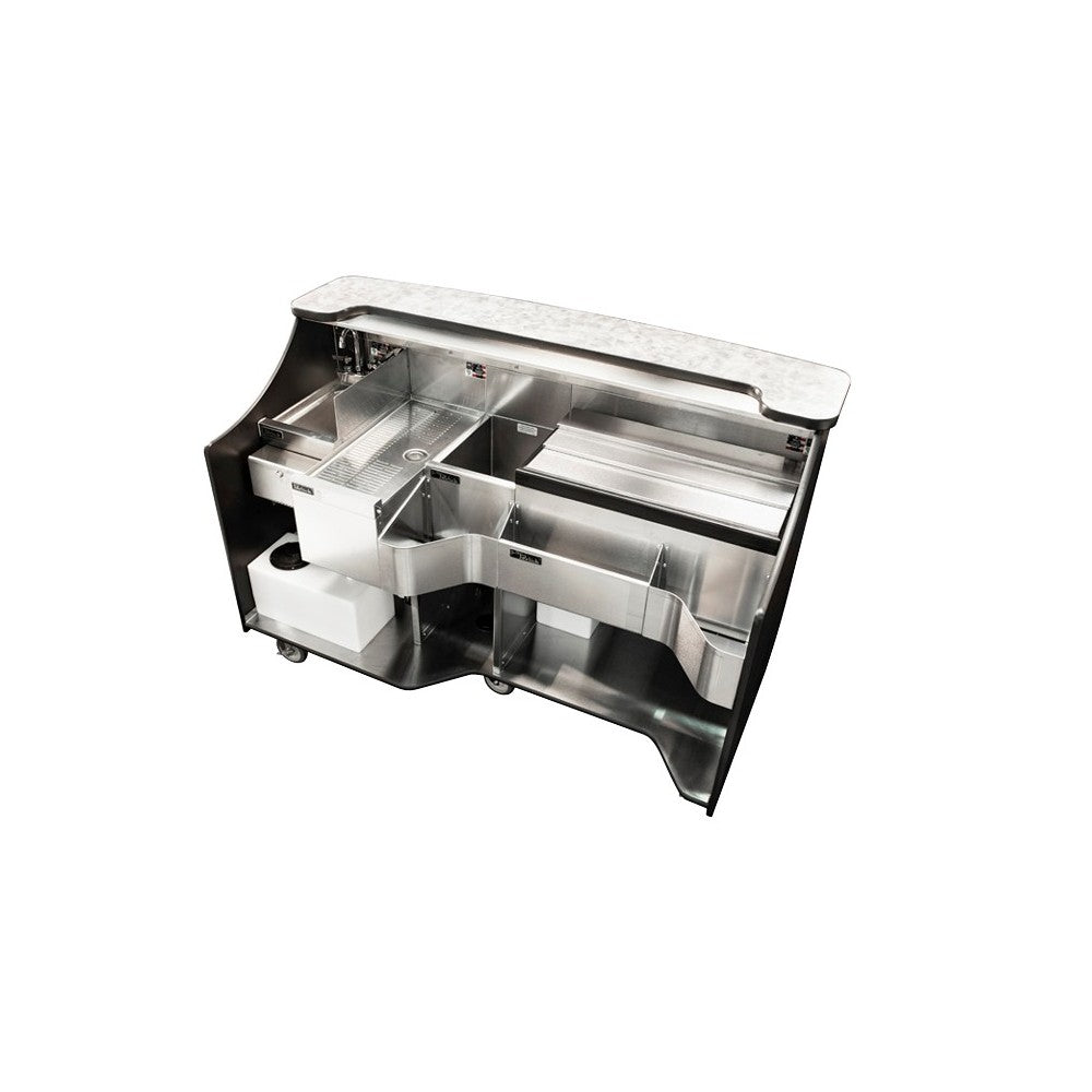 Perlick MOBS-66TE-S Signature Series Mobile Bar With Hand Sink 66" Total Bartending Width