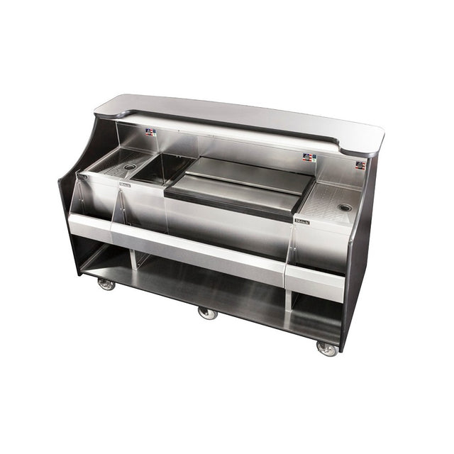 Perlick MOBS-66TS Mobile Bar 66" Total Bartending Width 30" Ice Chest