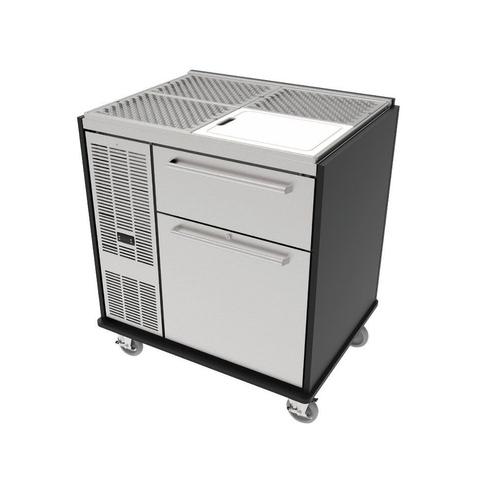 Perlick MOBS-BBS36C Signature Series Mobile Bar Refrigerated Cabinet 7.4 Cu.ft. Volume
