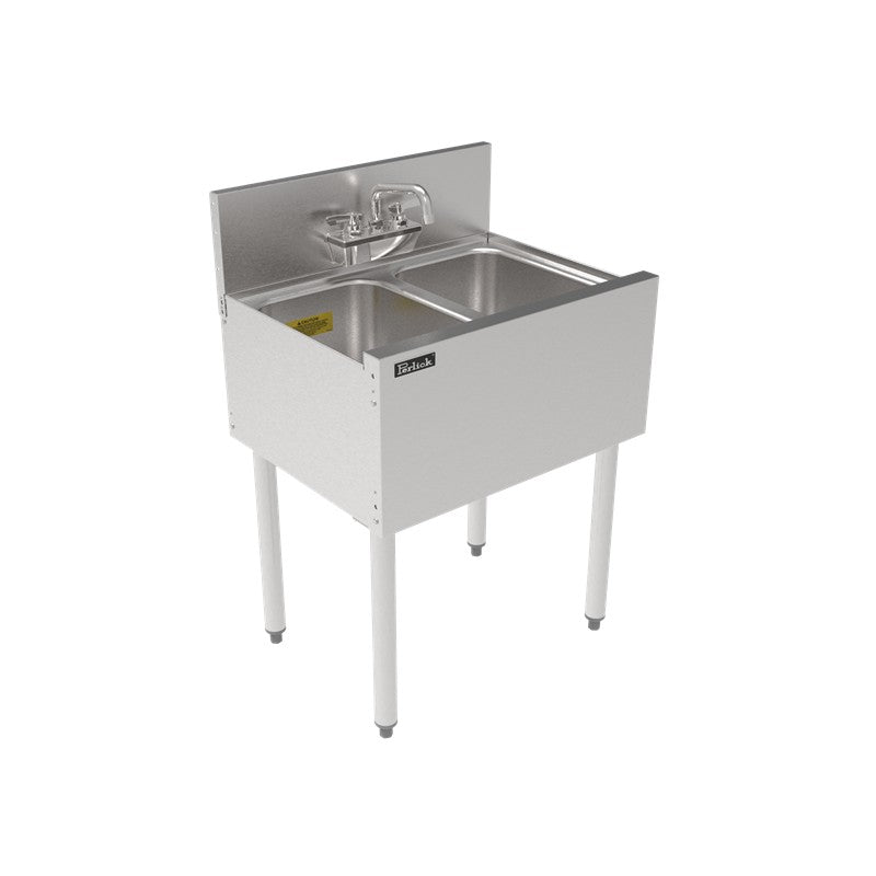 Perlick TS24M2 TS Series Underbar Multi-tank Sink Unit Two 18 Gauge Stainless Steel Compartments
