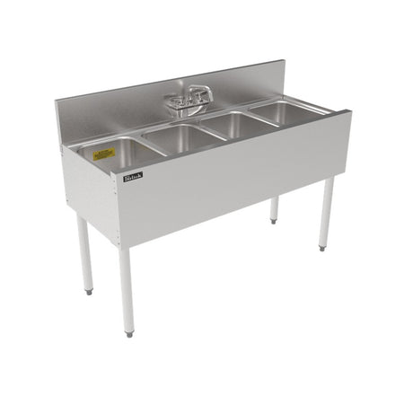 Perlick TS48M4 TS Series Underbar Multi-tank Sink Unit Four 18 Gauge Stainless Steel Compartment