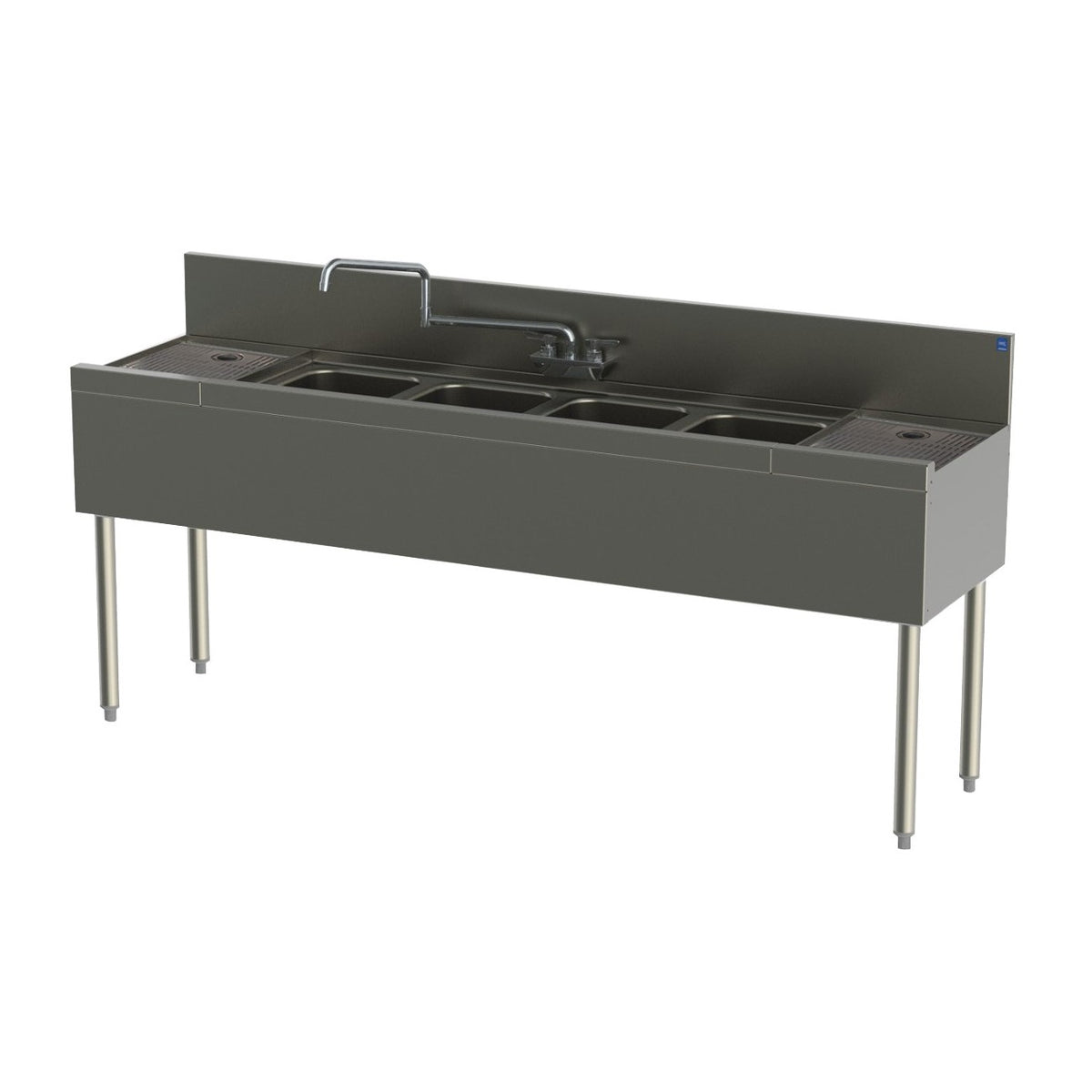 Perlick TSD44C TSD Series Underbar Sink Unit Four Compartment 48"W X 24"D