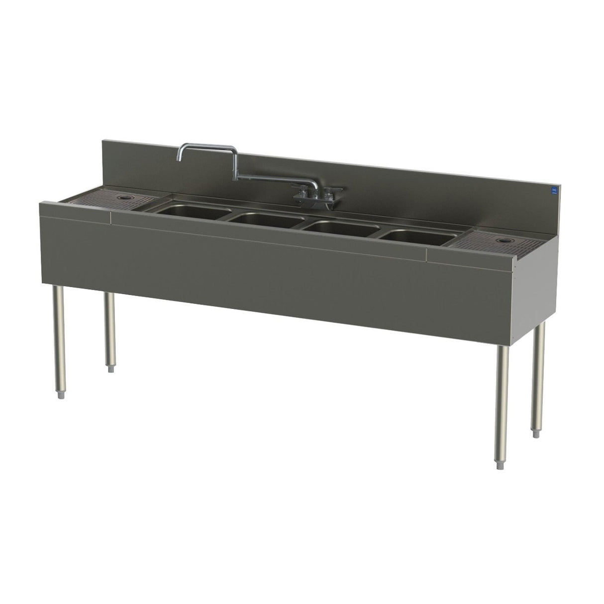 Perlick TSD74C TSD Series Underbar Sink Unit Four Compartment 84"W X 24"D